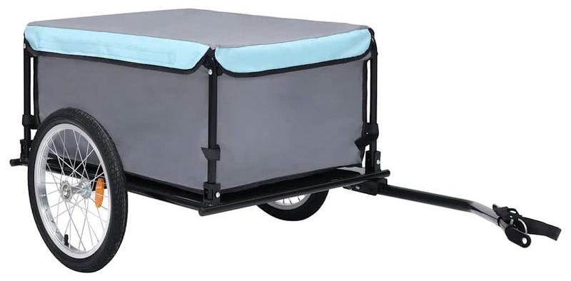 Fahrradanhänger, schwarz und blau - Tragfähigkeit: 65 kg - Robuster Gepäckanhänger für Transport und Pendler