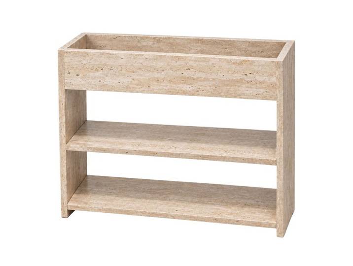 Console bibliothèque travertin Naturel 80x25x70 cm