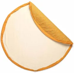 play&go, Spielteppich + Spielmatte, Print Organic grid mustard (140 cm)