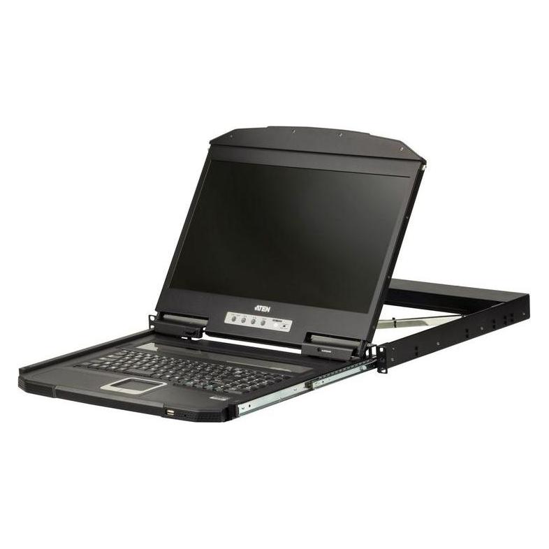 Aten CL3700NW-ATA-FG KVM-Konsole mit 18,5" FullHD-Display, HDMI, USB, 19"-Rackmontage, kurze Einbaut (CL3700NW F)