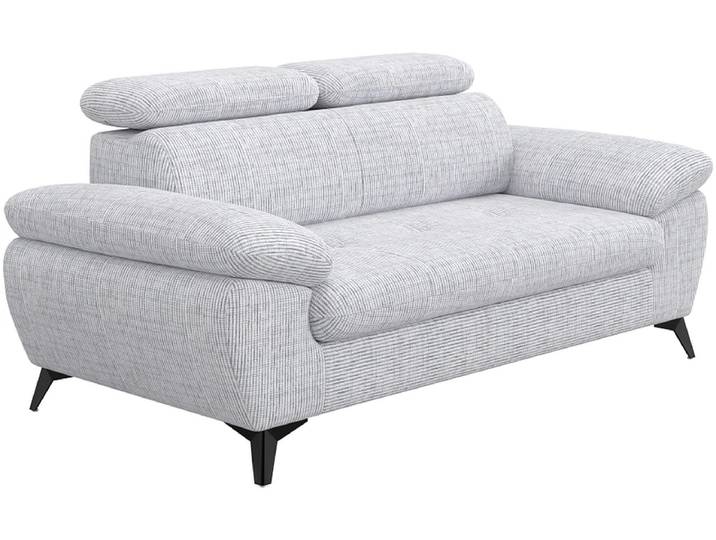 2er Sofa HUDSON Stoff grau