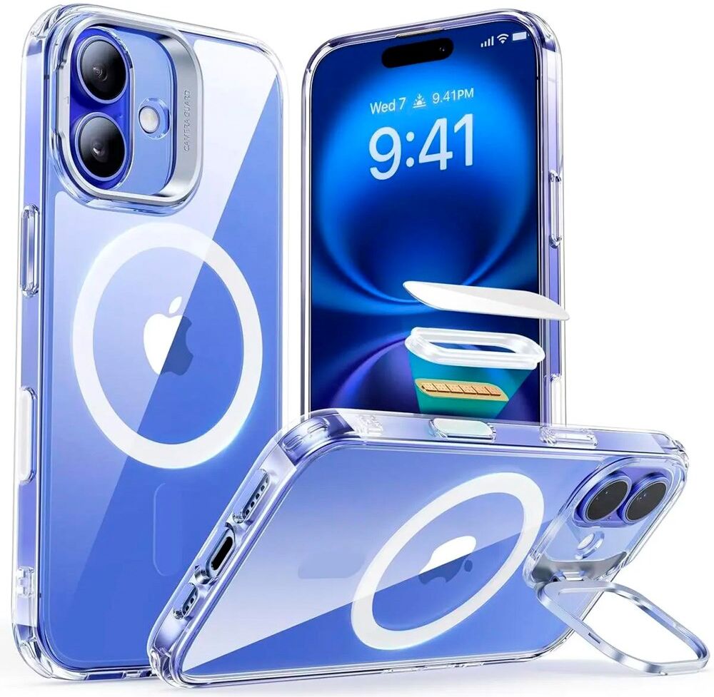 iPhone 16 - ESR Classic Hybrid Cover m. Kickstand - MagSafe Kompatibel - Gennemsigtig