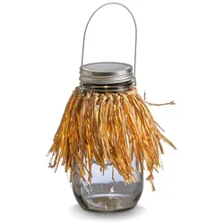 Deko-Objekt LED Licht 17,5 cm Glas Grau