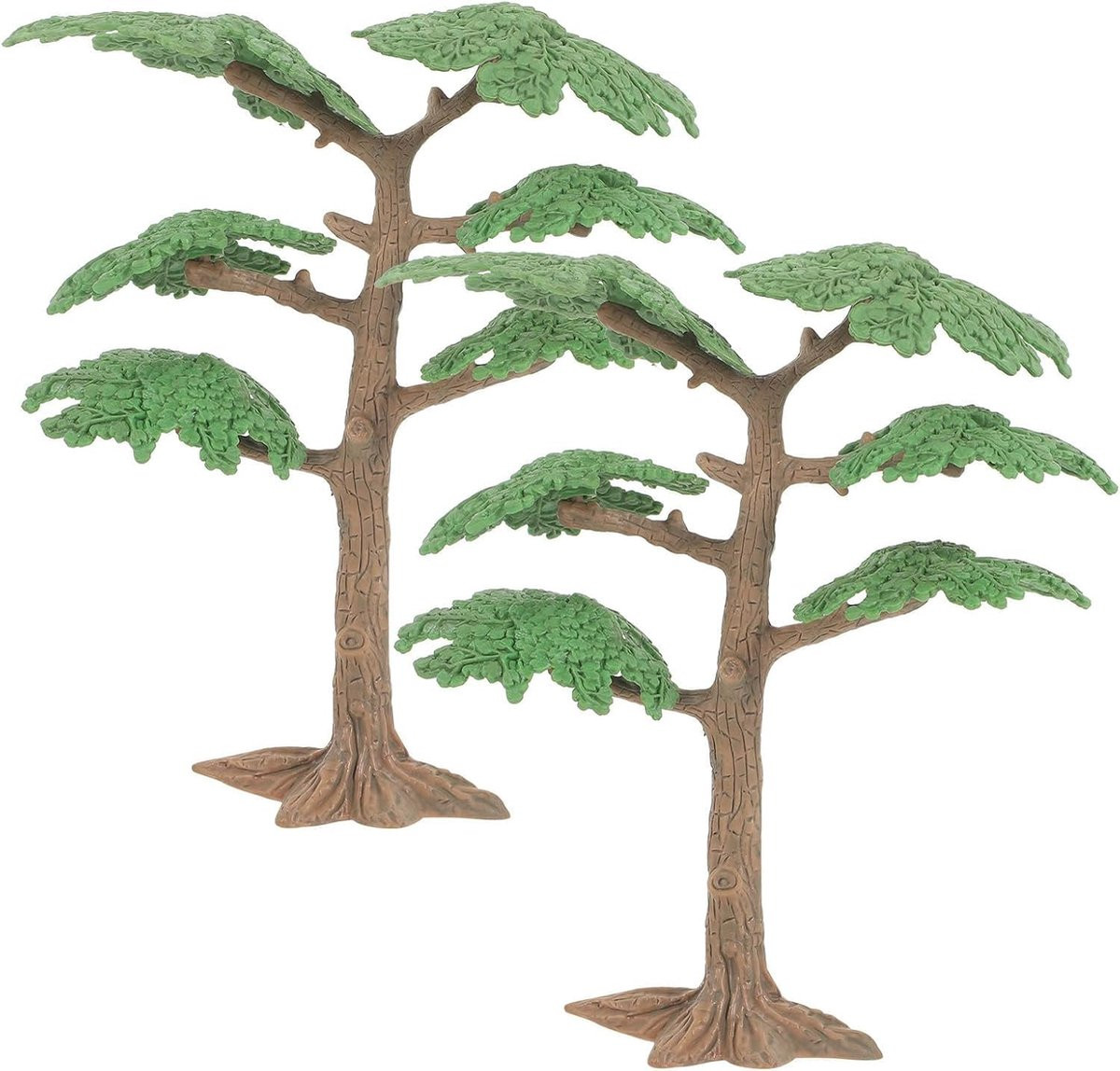 Set van 2 meerkleurige miniatuur bomen voor scène decoratie