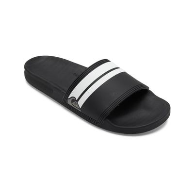 Sandale QUIKSILVER "Rivi Slide", Herren, Gr. 7(40), schwarz (schwarz, schwarz, weiß), Obermaterial: Synthetikmaterial / Futter: Textil / Außensohle: Gummi., Schuhe Sandale