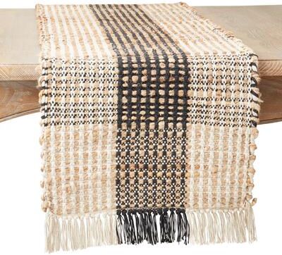 Saro Lifestyle "Checkered Design Table Runner - 16""x72"""