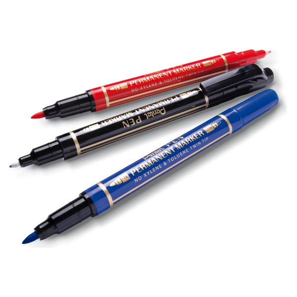 Pentel N75W Permanent Marker Twin Tip Blue Pack of 12 (12x) (N75W-CE)