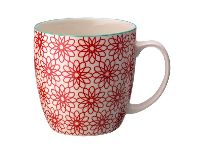 Tasse Mix & Match, Byyu, rot/aqua, Porzellan