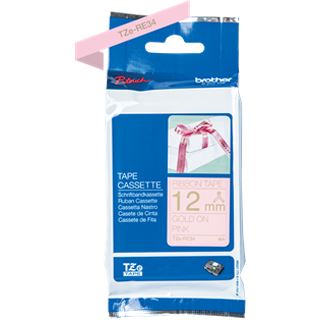 Brother TZE-RE34 Laminiertes Tape 12mm pinkgold