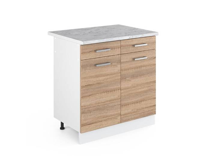 Meuble cuisine R-Line 80cm PT Marbre Sonoma/Blanc Vicco 29727