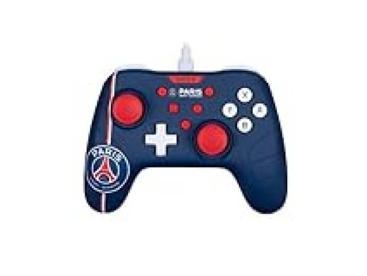Konix PSG Manette filaire pour Nintendo Switch, Switch 2 et PC - Fonction vibration - Câble 3 m - Bleu, blanc et rouge