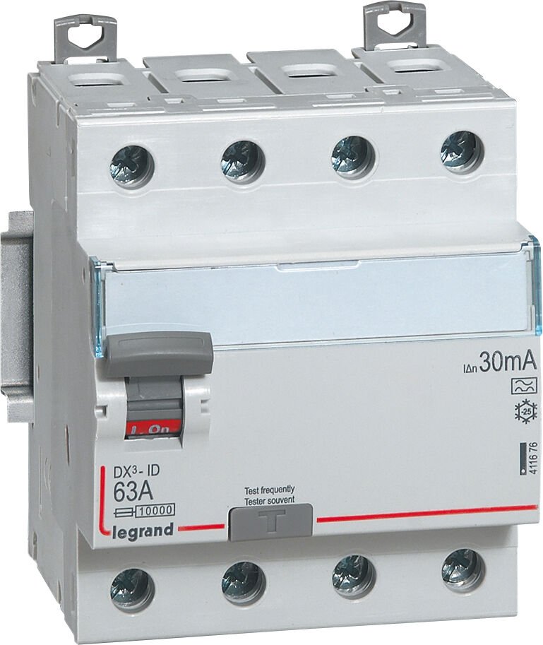 Interrupteur différentiel DX3-ID 4PG 63 A type A 30 mA LEGRAND 411676