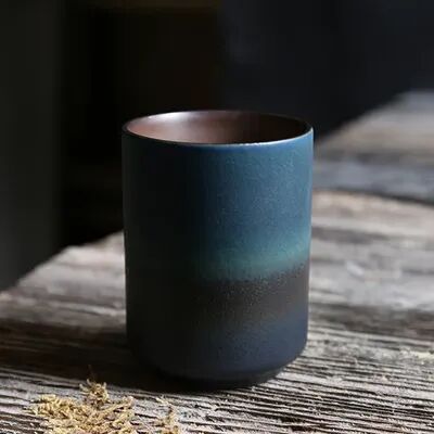 Cozy Casa Charm Ceramic Mug Gradient Stoneware Tea Cup dark Blue