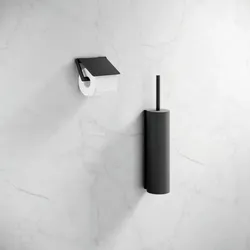 Hewi System 900 WC-Bürstengarnitur 900.20.00160DC Edelstahl pulverbeschichtet schwarz tiefmatt, mit Deckel