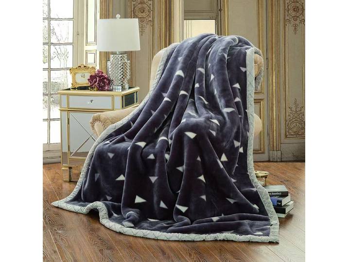 Couvertures d'hiver Raschel Double couche 150x200cm, douces, chaudes et épaisses, en fausse fourrure de vison, en peluche microfibre, à carreaux