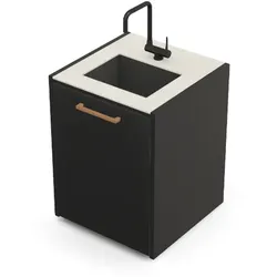Brabura CT 60 Waschbeckenmodul - Iron Frost / Anthrazit / Holzgriff