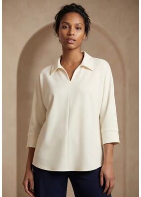 Plus Size Women's Stretch Knit Crepe Trapeze Tunic by Jessica London in Ivory (Size S)