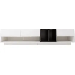 Merax Lowboard TV-Board, TV-Schrank, hochglanz mit Schubladen und offenen Fächer, Breite 190cm