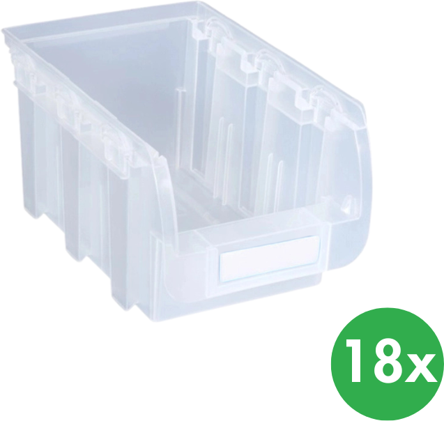 Allit Plastový box COMPACT, 102 x 100 x 60 mm, 18 ks, průhledný