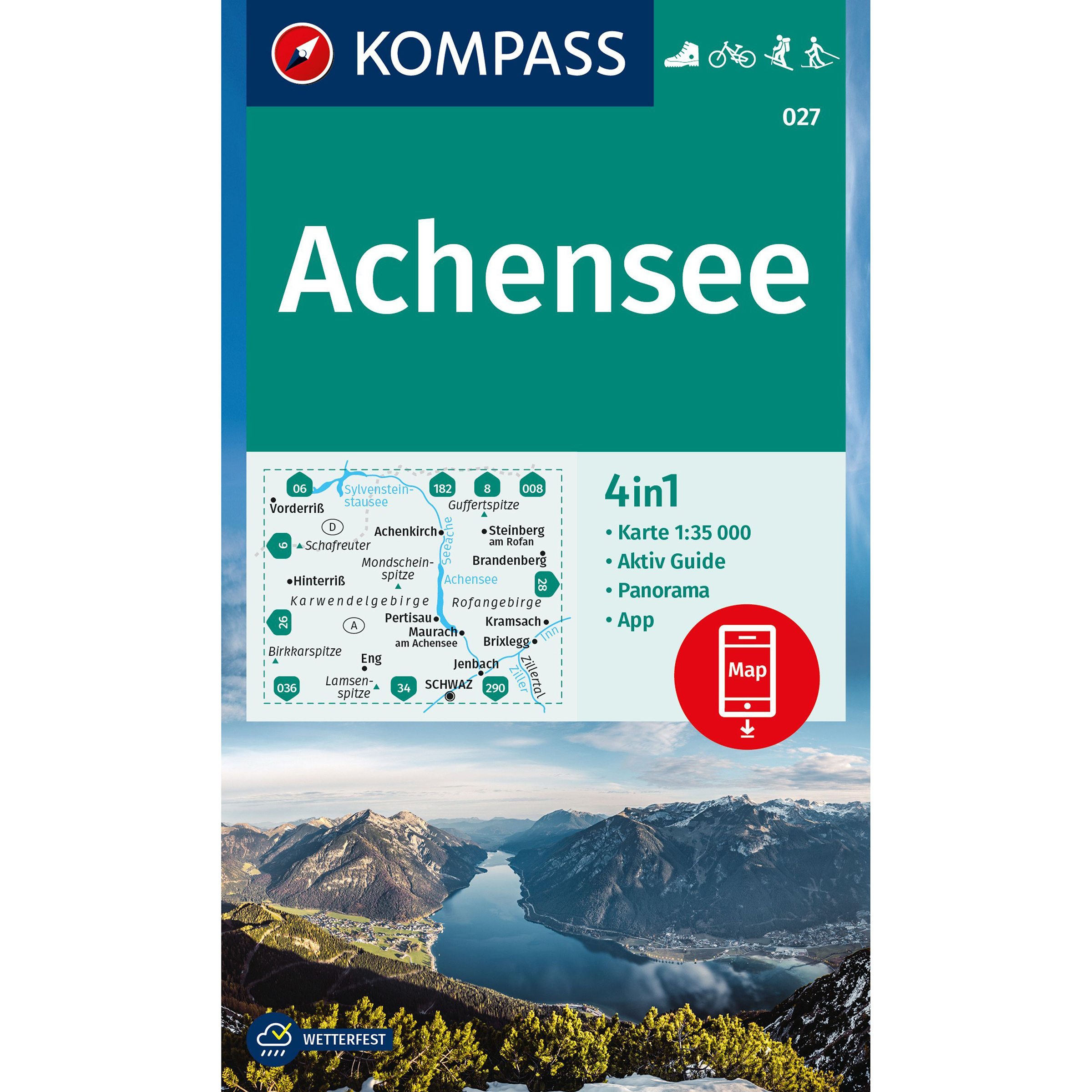 Kompass Verlag WK 27 Achensee Topografische Karten 2. Aufl. 2023