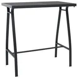 vidaXL Garten-Bartisch Schwarz 110×60×110 cm Hartglas