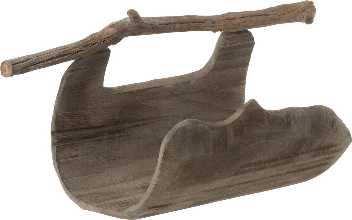 J-Line Decoratie Halve Stam Handvat in Natuurlijk Hout