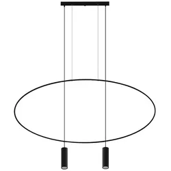 Deckenlampe Pendellampe Esszimmerleuchte Hängelampe LED Schwarz Stahl 2-Flammig