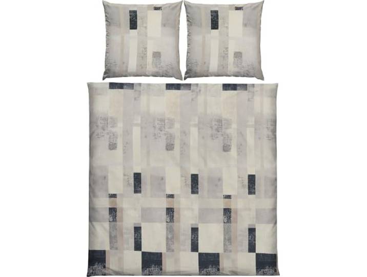 REDBEST Bettwäsche Single-Jersey Grafik Motive beige-grau Größe 80x80 cm / 200x200 cm - temperaturausgleichend, bügelfrei, mit Reißverschluss