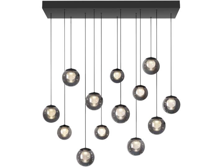 Pendellampe Pure Popup Aluminium/Acryl grau eloxiert 13x 3W LED - LED- LED Energiesparlampe