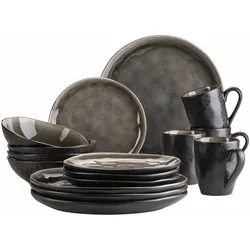 Mäser Geschirr-Set, Keramik Niara Organic Braun / Schwarz
