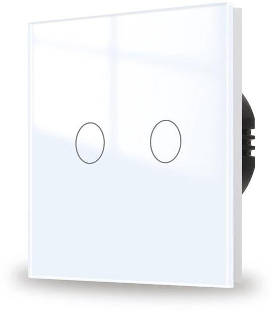 Touch Lichtschakelaar 2-voudig met Glazen Paneel en Status-LED