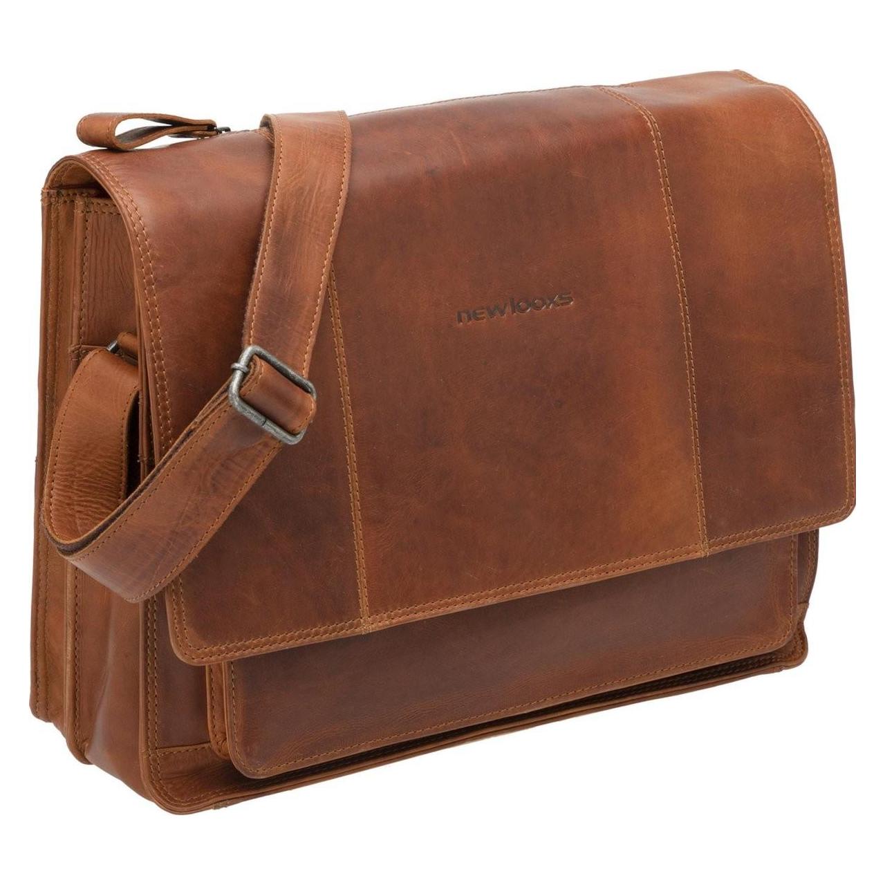 New Looxs Radtasche Fellini Leder Cognag 18l. (18 l, Gepäckträgertasche) (520695)