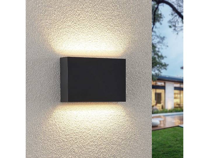 Lindby LED-Außenwandleuchte Jarte, 3er-Set, up/down, IP65 - Balkon - Modern - Kunststoff - Eckig
