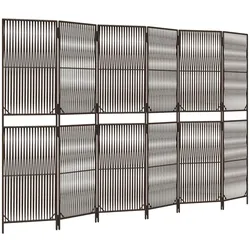vidaXL Paravent 6-tlg. Braun Poly Rattan