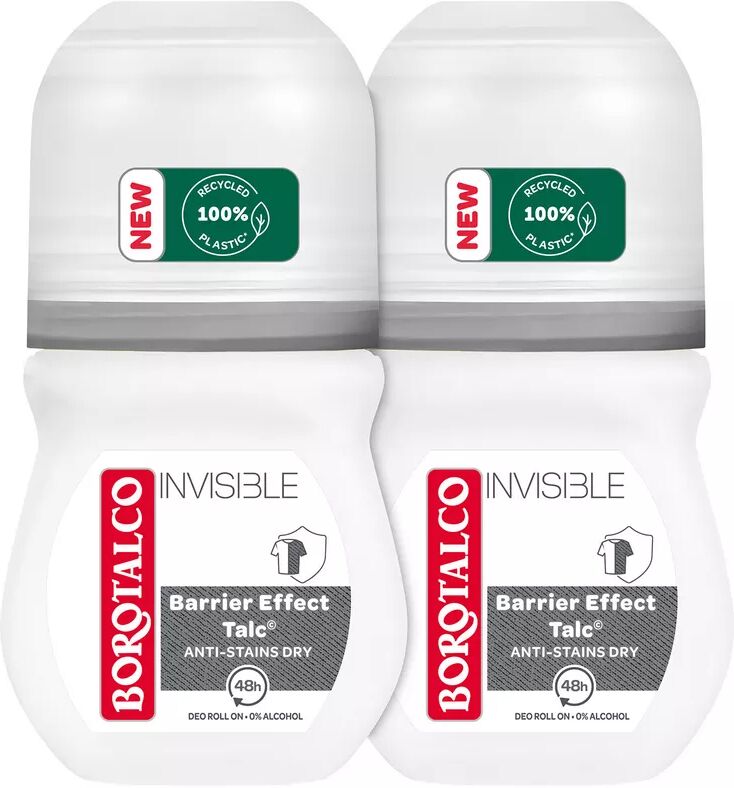 Borotalco - Deo Invisible Roll On Duo, 2x50 ml