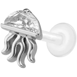 PTFE Labret mit Innengewinde + Titan-Aufsatz QUALLE