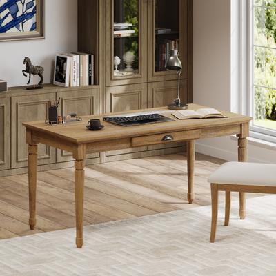 Christopher Knight Home - Farmhouse Writing Desk Engineered Wood with Rubber Wood Legs Storage Drawer and Keyboard Tray