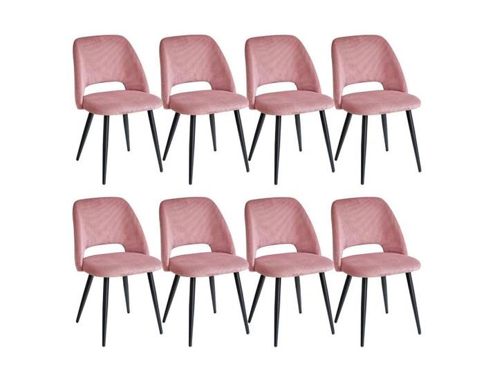 Esszimmerstuhl 8er-Set Cord Rosa, 43x80x45 cm, Esszimmer, Stühle