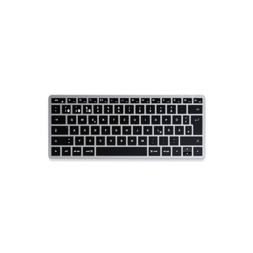 Satechi Slim X1 Mini Bluetooth Tastatur Deutsch, QWERTZ Anthrazit Multimediatasten, Beleuchtet