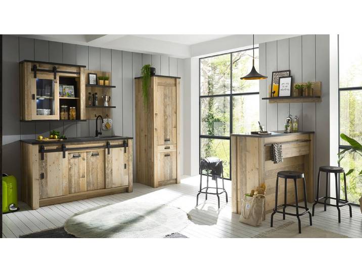 Möbel Akut Küche Küche Sherwood Old Grey hell 6-teilig Soft-Close-Funktion