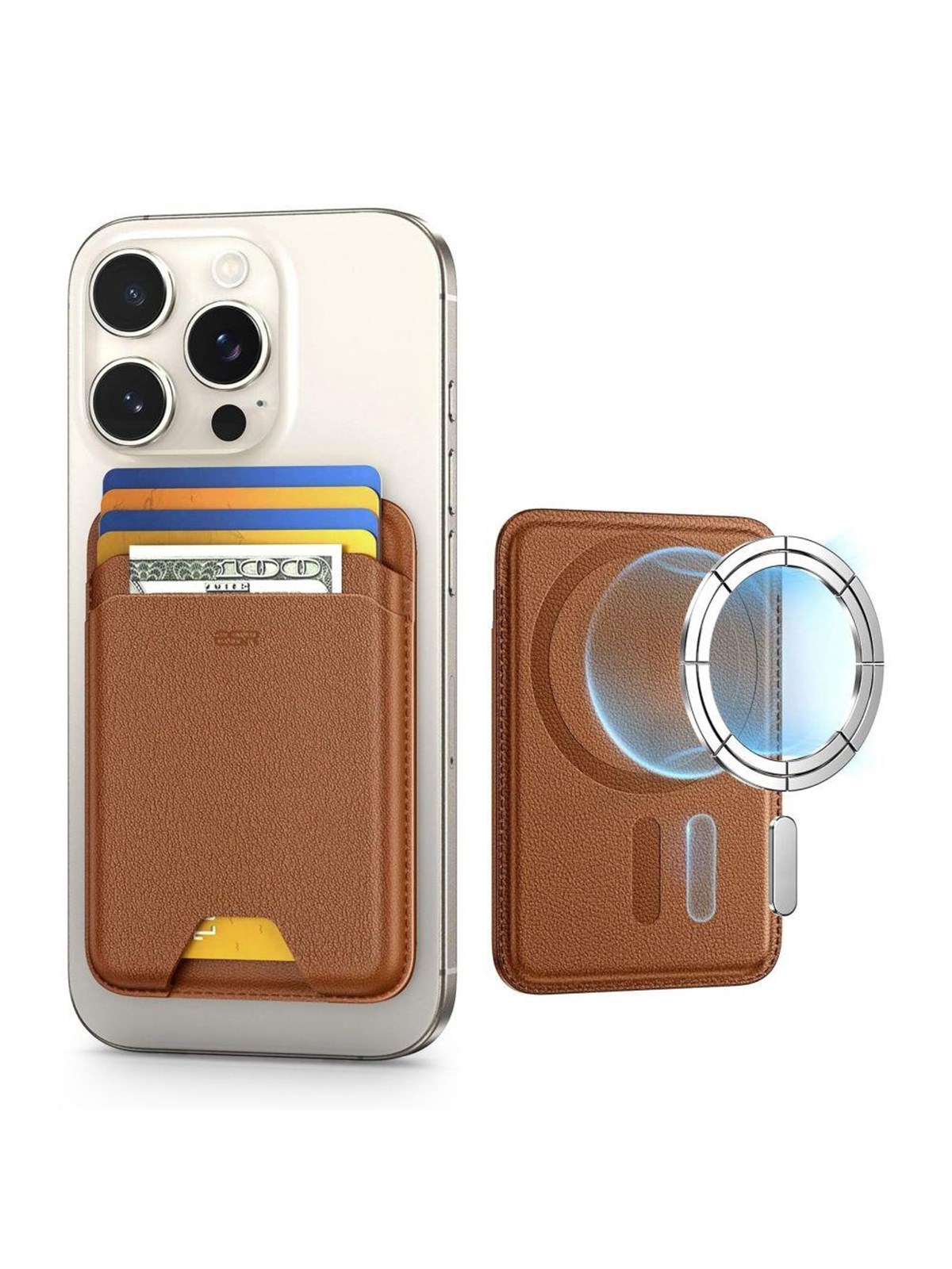 ESR Classic Magnetic Wallet MagSafe for Phone - Brown