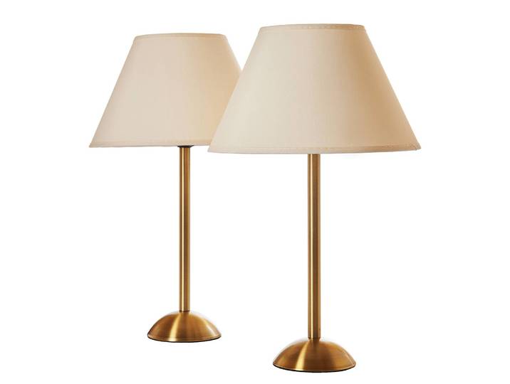 Tischleuchte Tila X 25 x 40 x 25cm Beige Baumwollstoff E27