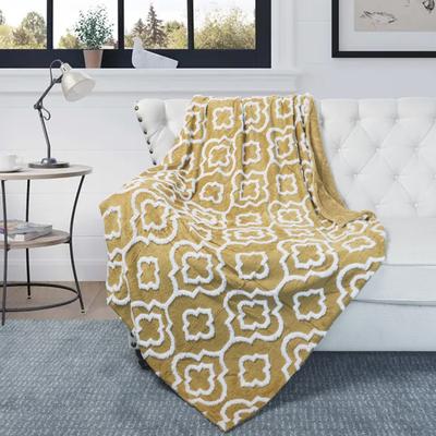 Home Soft Things "Jacquard Sherpa Throw Blanket 50""x60"""