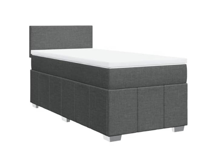 vidaXL Boxspringbett mit Matratze Dunkelgrau 80x200 cm Stoff