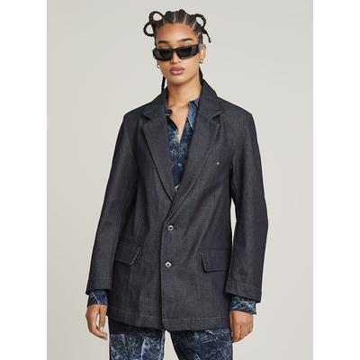 Jackenblazer G-STAR "Oversized Blazer", Damen, Gr. XS, raw denim, Obermaterial: 100% Baumwolle, Blazer
