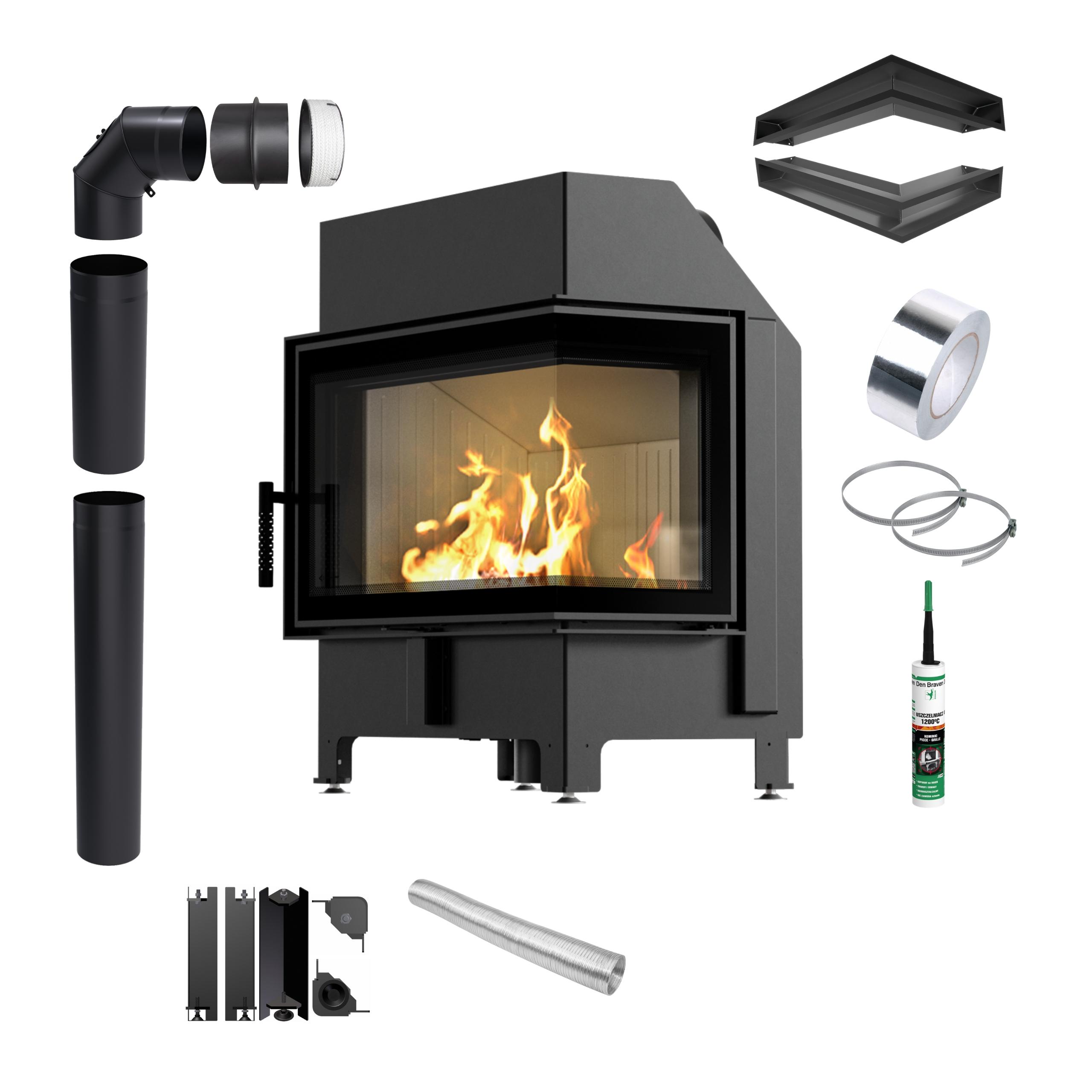 Kamin KRATKI ZIBI ECO 9,9 kW Ø 180 rechteckig