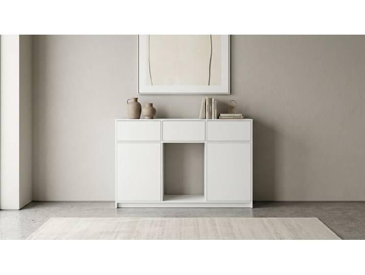 Weiße Anrichte nach Maß MDF Beschichtet MDF Weiß matt