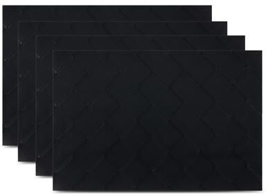 Dainty Home Modena Premium Vegan Leather Reversible 2 Pattern Rectangular Placemat Set Of 4