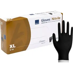 Nitril-Handschuhe Sensitive Puderfrei Schwarz S 100 ST