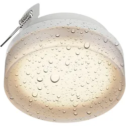 ledscom.de Deckenleuchte IPLY, IP44, weiß matt, rund, inkl. GX53 LED Leuchtmittel, max. 541lm, 3-Stufen-Dimmer, warmweiß